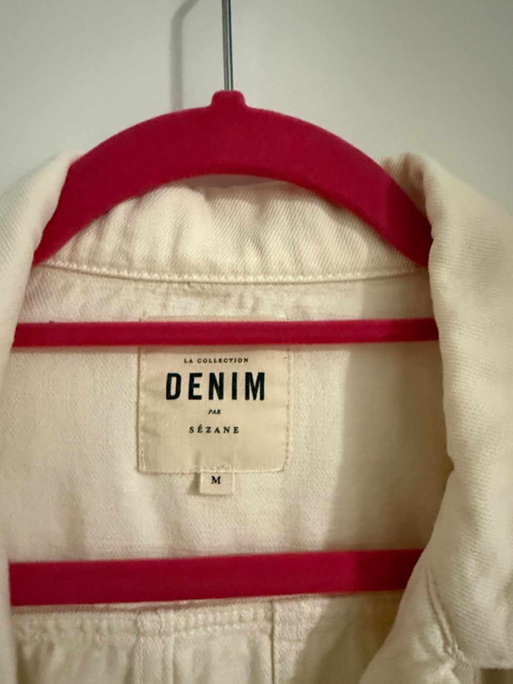 Sezane Will Jacket in Cream and Blue Denim - Picture 4 of 6